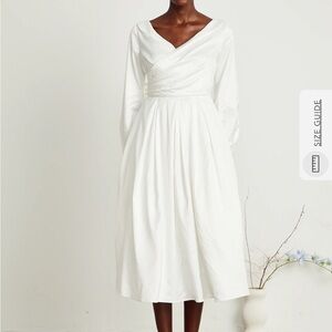 Midi White Long Sleeve Dress from Miss Rosier